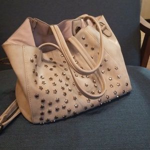 Gray hand bag purse studded stars